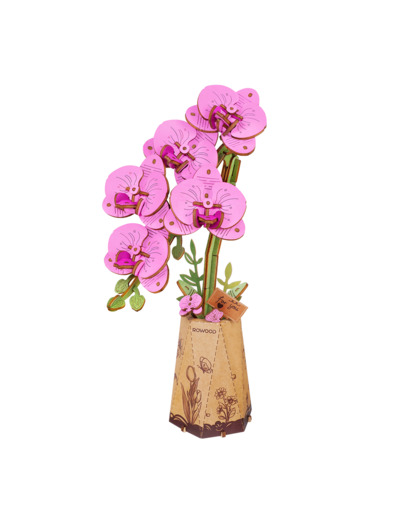 Orchidée Fuchsia en Bois