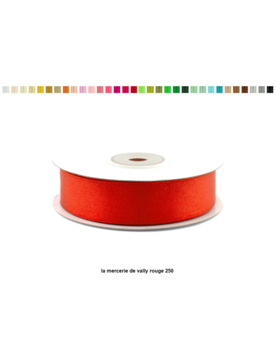 Ruban satin 18 mm de large par bobine de 25m rouge