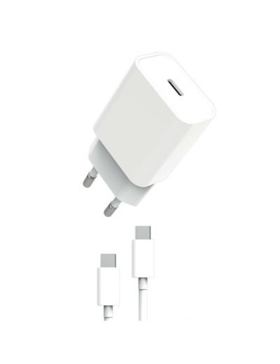 MYWAY PACK CHARGEUR SECTEUR PD 20W + USB-C USB-C BLANC