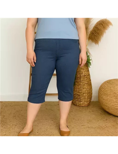 R273- Pantacourt Christy (T42-T52) (denim foncé)