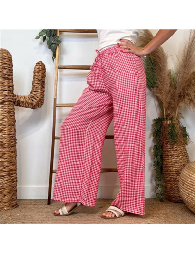 L759- Pantalon Vichy (Tu) 🇮🇹 (rouge)
