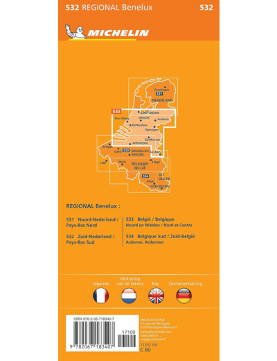 CARTE REGIONALE ZUID-NEDERLAND / PAYS-BAS SUD