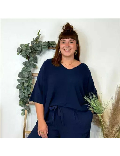 Z125- Pull loose Crop-Top (Gt) 🇮🇹 (marine)