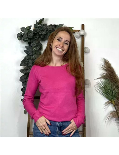 Y256- Pull Laine Cachemire "Tricotonic" (les T36&40) (fuchsia)