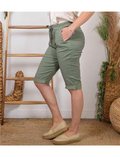 L729- Bermuda Coton Stretch (Tu) (kaki)