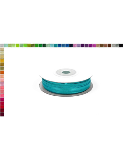 Ruban satin turquoise foncé 340D largeur 3 mm