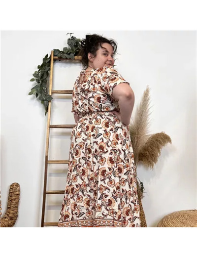K285- Robe longue Bohême (T40-T48) (camel)