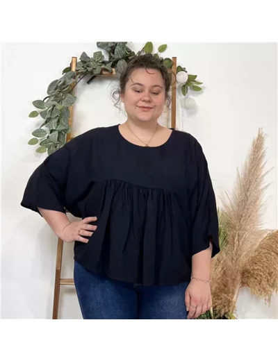K329- Blouse Oversize (Gt) 🇮🇹 (marine)