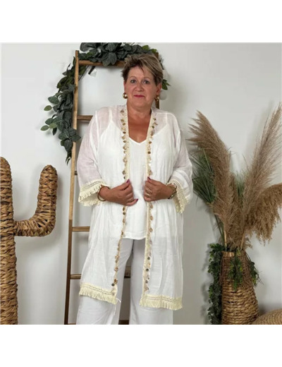 Z300- Gilet Bohême (Gt) (blanc)