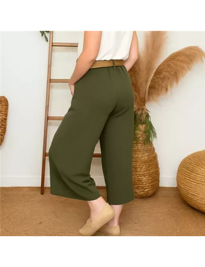 L785- Coupe 7/8ème Flare (Tu)  🇮🇹 (kaki)