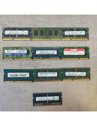 Lot de 10 barrettes de RAM PC3 / PC3L - Non téstées