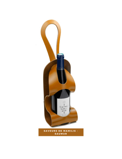 Porte bouteille 100% cuir La Bouclée Originale Miele