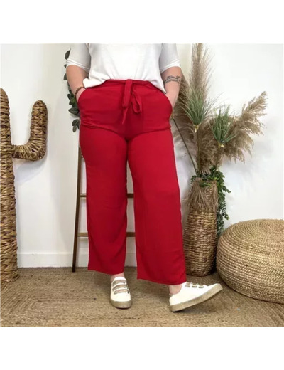 T543- Pantalon flou large (T42/44-T54/56) (rouge)