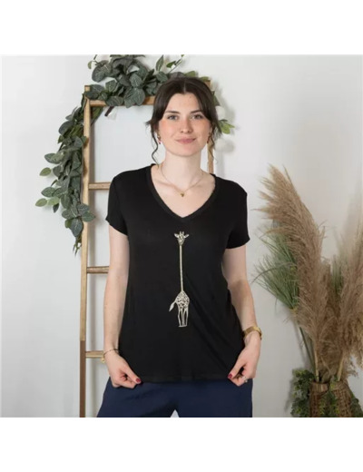K177- T-Shirt « Girafe» (Tu) 🇮🇹 (noir)