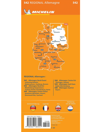 CARTE REGIONALE ALLEMAGNE NORD-EST