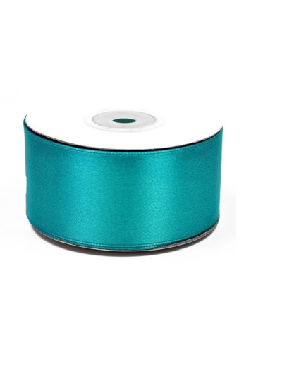 Ruban satin 38 mm de large bobine de 25 m turquoise fonce ref 340D