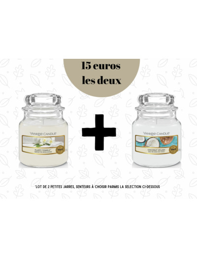 Offre exceptionnelle : lot de 2 bougies (Petite jarre) au choix parmi ces senteurs - Nous préciser les senteurs en commentaire