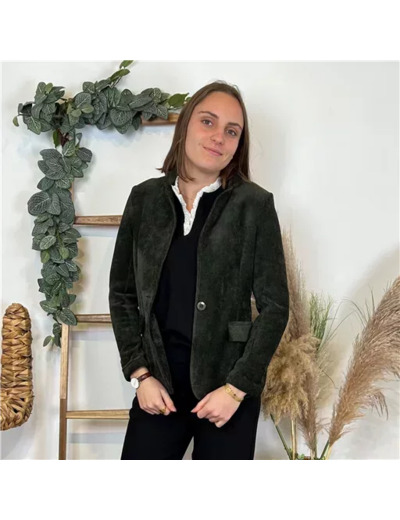 K887- Blazer velour “Italie” (T38-T44) (kaki)