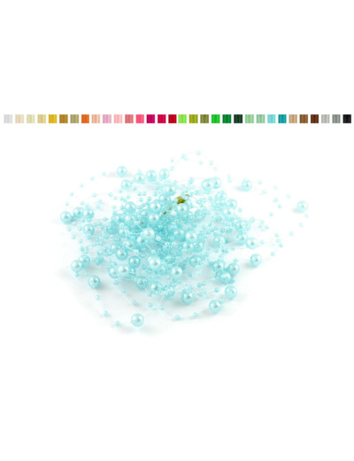 Lot de 5 guirlandes de perles de 1,30m de long chacune bleu ciel