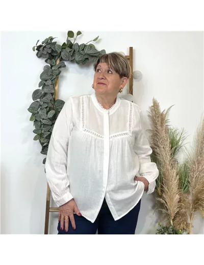 K516- Chemise "Maëlle" (T40-T48) (blanc)