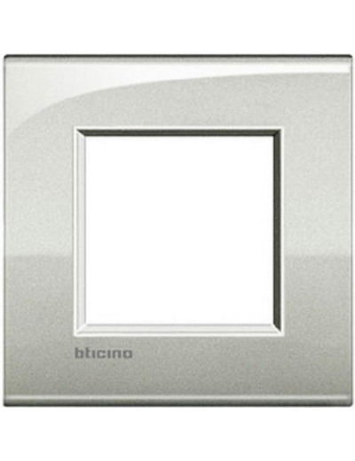BTicino LIVINGLIGHT lne4802gl - Plaque métallique 2 places