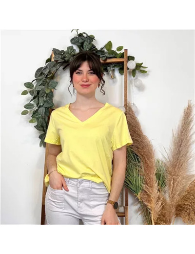 K453- T-shirt Uni (T36-T40) (jaune)