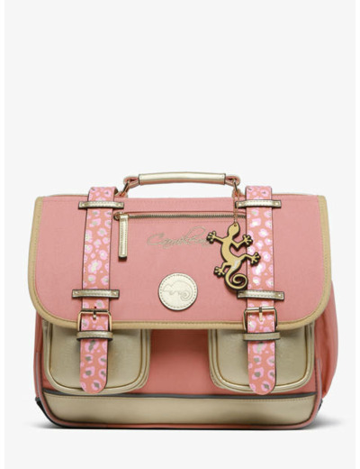 Caméléon - Cartable Pink Gold Léopard 38cm