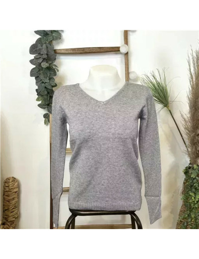 Y248- Pull Laine Cachemire "Tricotonic" (les T36&40) (gris)