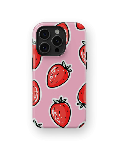 Strawberry Stickers | Coque de téléphone 3D 2en1 Ultra-résistante