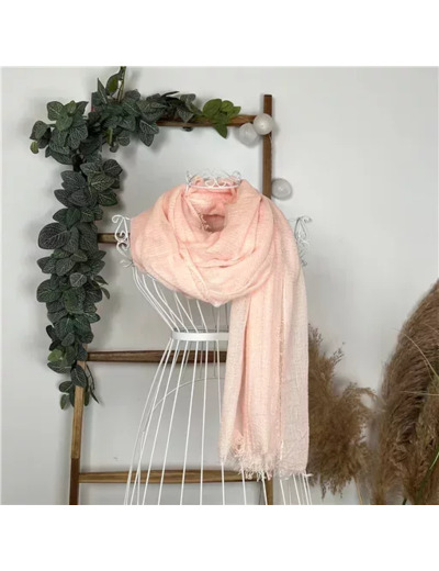 Y510– Foulard uni froissé (rose pâle)