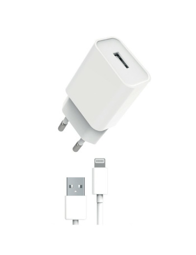 MYWAY PACK CHARGEUR SECTEUR 12W + CABLE USB-A LIGHTNING BLANC