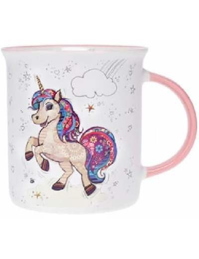 KIUB Mug avec des animaux - motif licorne qui danse - matière porcelaine fine - contenance 320ML