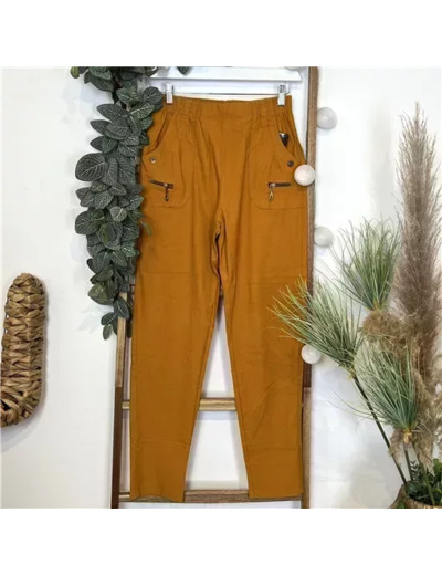 T545- Pantalon Confort JST (T38-T52) (moutarde)