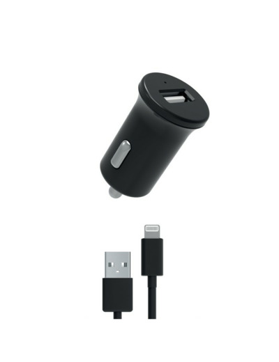 MYWAY PACK CHARGEUR VOITURE 12W + USB-A LIGHTNING NOIR