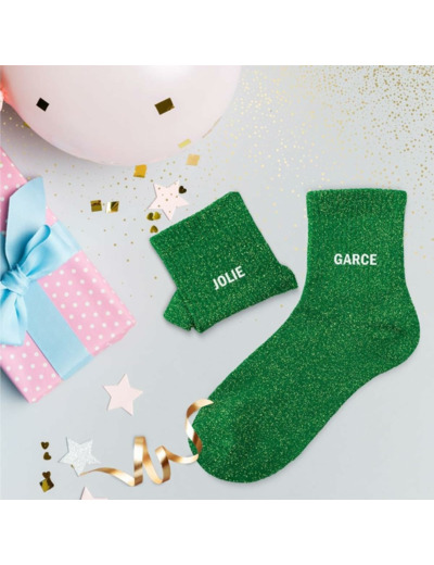 Chaussettes duo à paillettes Jolie Garce