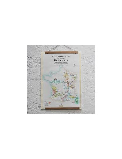 Affiche Carte du vignoble français à gratter