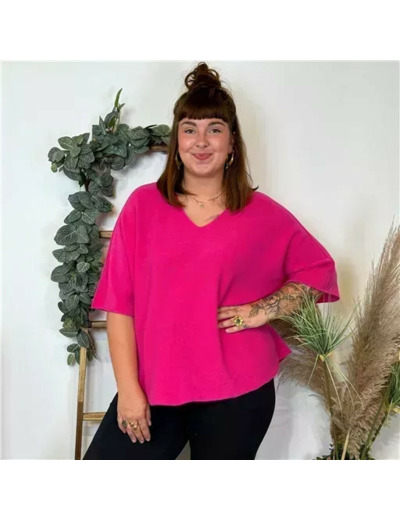 Z125- Pull loose Crop-Top (Gt) 🇮🇹 (fuchsia)