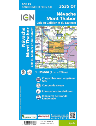 3535OT NEVACHE MONT THABOR COLS DU GALIBIER ET LAUTARET /RECTO