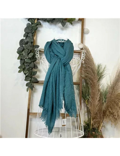 Y520- Foulard uni large (bleu canard)