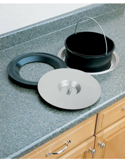 Seau de 5 litres en PVC Noir pour poubelle Inox