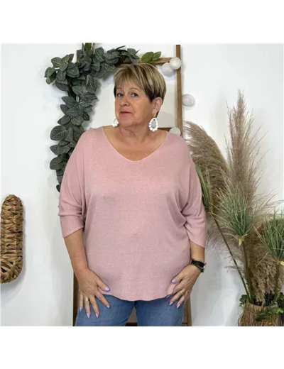 K363- Pull léger Emporium (Gt) (rose poudré)
