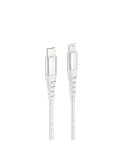 Tiger Lite - TIGER POWER LITE CABLE RENFORCE USB-C LIGHTNING 1,2M BLANC