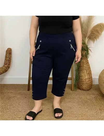 T581- Pantacourt stretch uni JST (T38-T52) (noir)