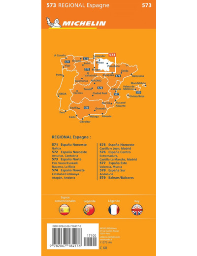 CARTE REGIONALE ESPAGNE NORD : PAIS VASCO/EUSKADI NAVARRA, LA RIOJA