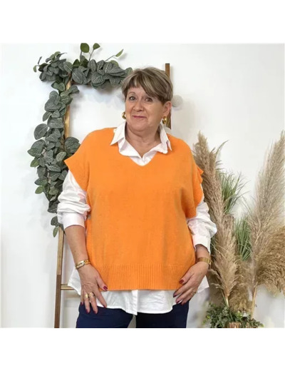 K550- Pull sans manche (Tu) (orange)