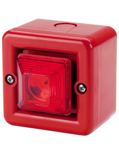 TONAFLASH - Mini sirène 100dB feu LED 230Vca optique Rouge IP66