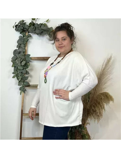 Z553.- Top Oversize uni (Gt) (blanc)