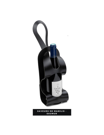 Porte bouteille 100% cuir La Bouclée Originale Noir