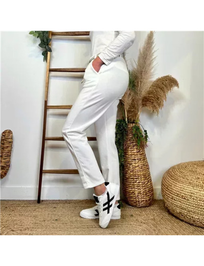 L798- Chino / Jogg Ceinture (Tu) 🇮🇹 (blanc)