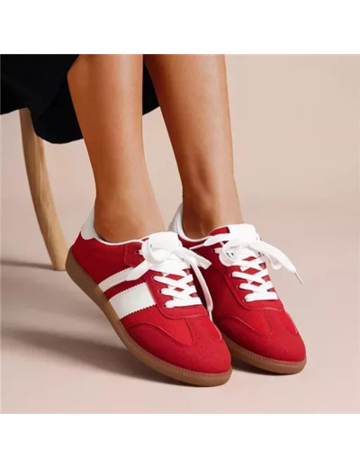 R426- Tennis Basse "Contrastée" (T36-T41) (rouge)